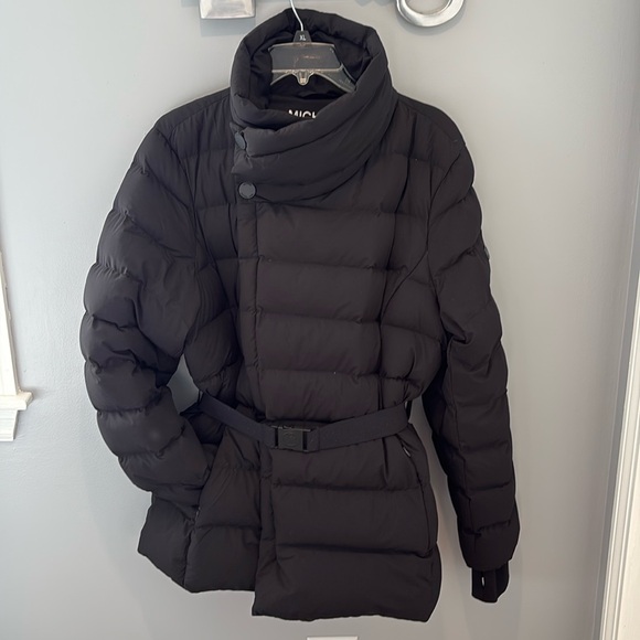 Michael Kors Asymmetrical Belted Down Jacket ￼ - Picture 1 of 9